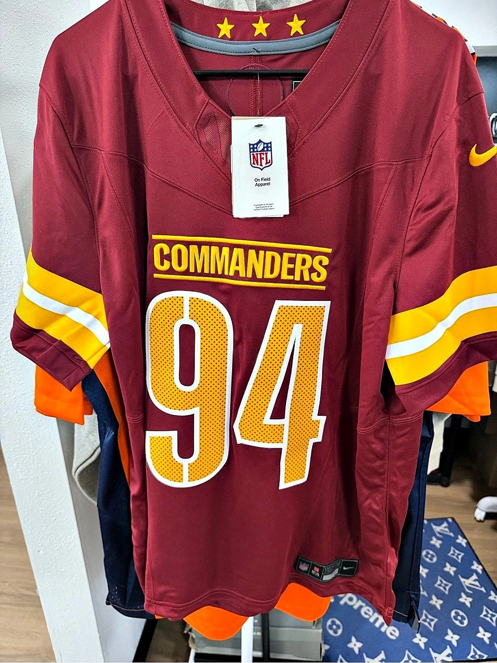 Nike Dri-FIT NFL Washington Commanders #94 Payne jersey Men's Red & Orange Large
